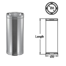 M & G Duravent 6DP-06 6 Inch x 6 Inch Dura-Vent Dura/plus Chimney Length Inner Liner 430-alloy Stainless Galvanized Outer Wall