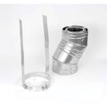 M & G Duravent 6DP-E30 6 Inch Dura-Vent Dura/plus 30 Deg Galvalume Elbow Kit Includes 2 Adj Elbows 1 Elbow Strap