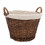 Fireside Round Large Linen Rustic Wicker Wood Storage Log Basket Brown 1