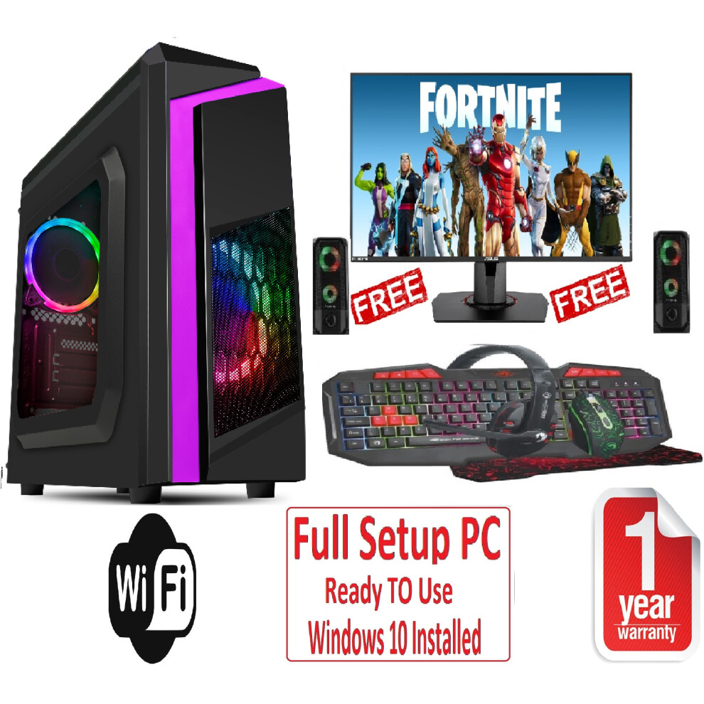 Fast Gaming Intel Quad Core I5 16Gb Ram 1Tb Hdd Pc Bundle & Speakers 5060903953808