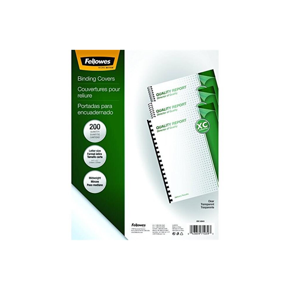 Fellowes  200 Clear Letter PVC Covers