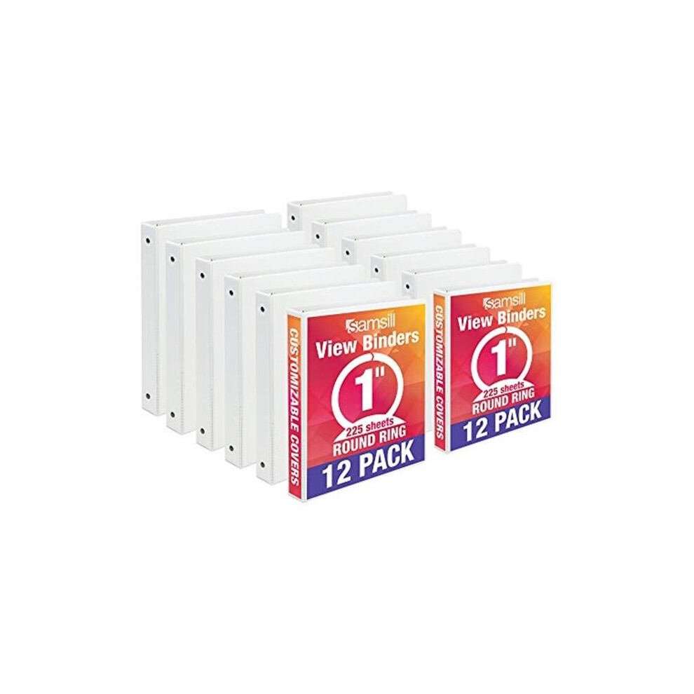 Photos - File Folder / Lever Arch File Samsill 1 in. Economy View Binder - White, Pack of 12 SA83871