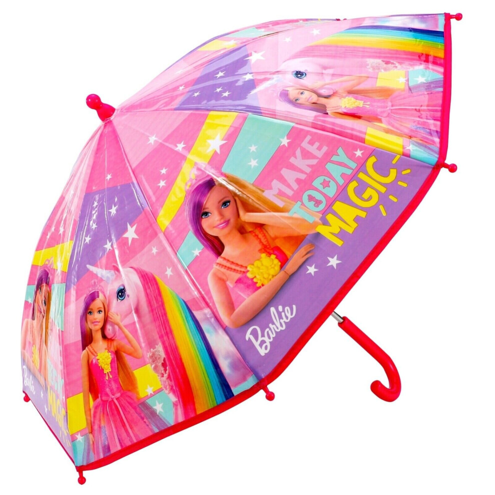 Barbie Make Today Magic Umbrella Children Character Folding Kid Doll Pink Girls