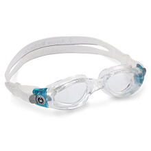 Aqua Sphere Kaiman Compact Swimming Goggles Transparent & Turquoise - Clear Lens