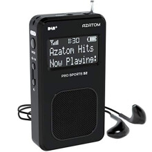 AZATOM Pro Sports S2 DAB Digital Portable FM Radio DAB DAB+ & FM - Built-in Rechargable Battery (Upto 20 Hours Playtime) - Compact - Built-in Speaker