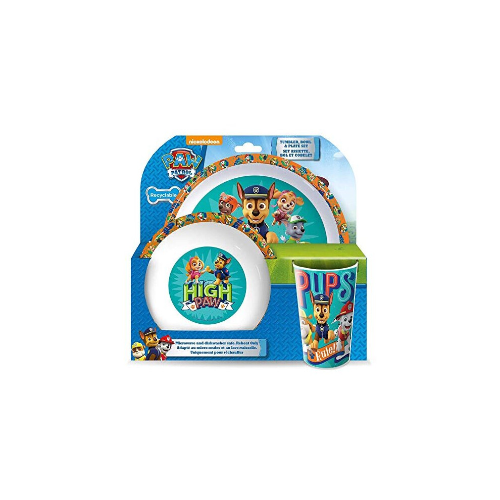 Tumbler, Bowl And Plate Set, Multi-Colour, 8.5 X 23.5 X 23 Cm Paw Patrol