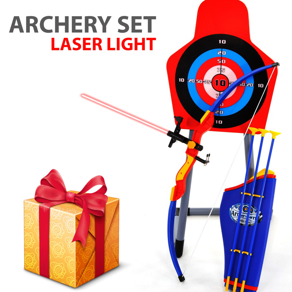 Laser Bow & Arrow Archery Set Target Stand Kids Toy Indoor/Outdoor Garden Fun