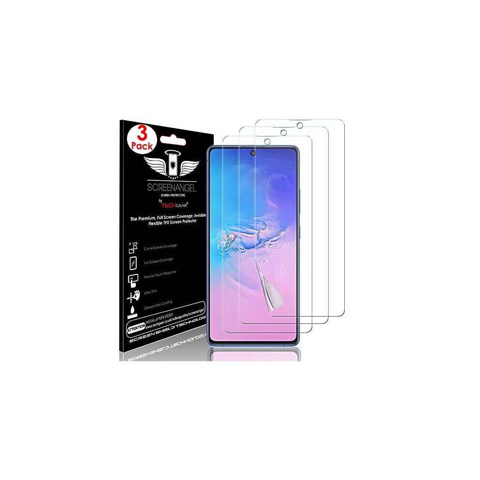 TECHGEAR [3 Pack] Screen Protector fits Samsung Galaxy Note 10 Lite [Screen Angel Edition] [In-Display FingerID Support][Case Friendly] [Bubble Free]