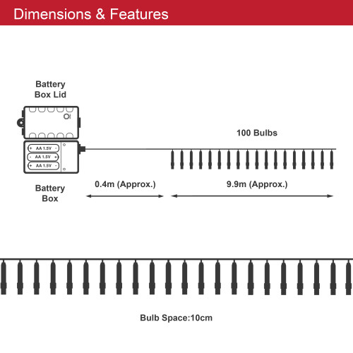 71459 The Christmas Workshop Bright White Timer Lights | 100 Lights 1