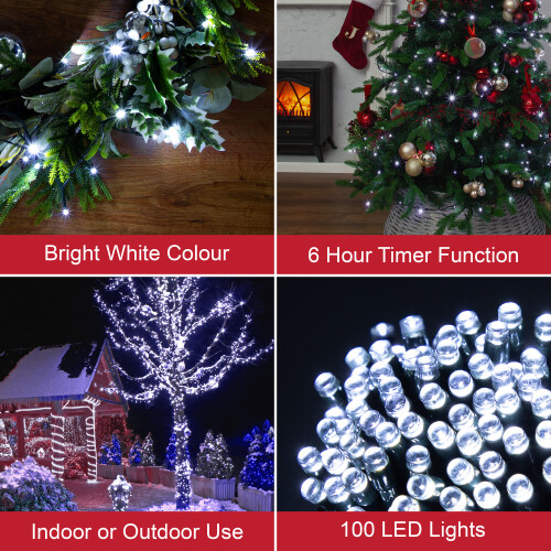 71459 The Christmas Workshop Bright White Timer Lights | 100 Lights 2