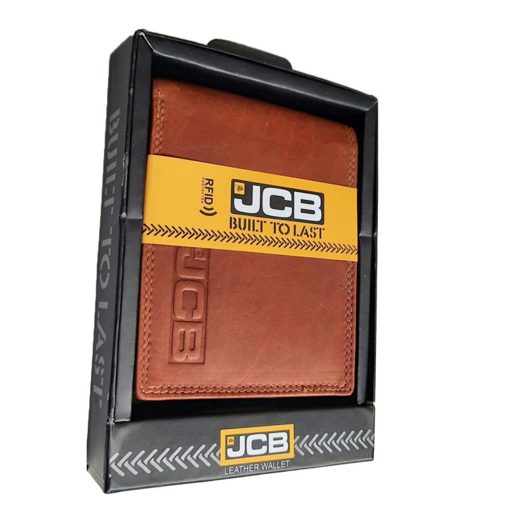 Wallet Leather RFID JCB Mens Zip Contactless Card Blocking  Tan