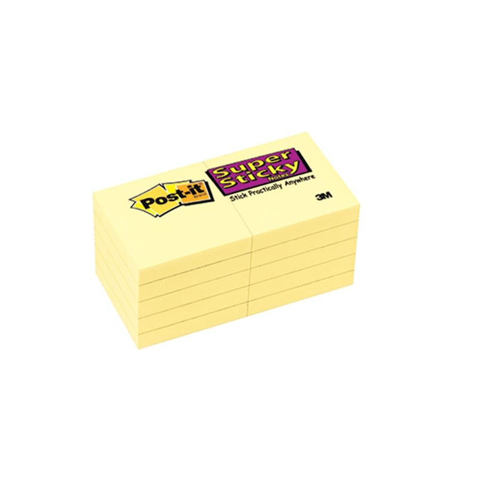 3M Company MMM62210SSCY Post It Super Sticky Notes 2X2 10Pk Canary Yellow