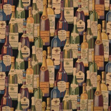 Designer Fabrics 54 in. Wide , French And Italian Wine Bottles, Themed Tapestry Upholstery Fabric