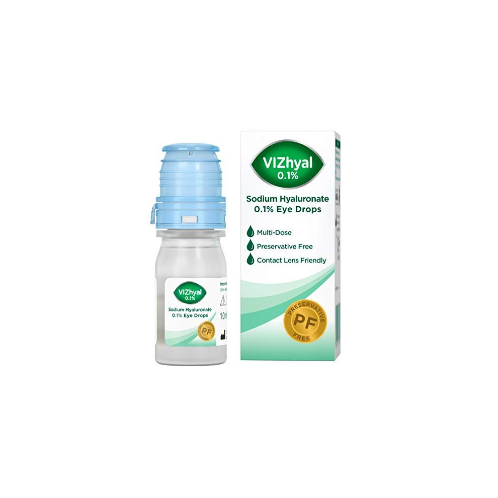 Vizulize Vizhyal Â Preservative Free Eye Drops Â Sodium Hyaluronate 0.1% - For Treatment Of Dry Eyes Â 10Ml