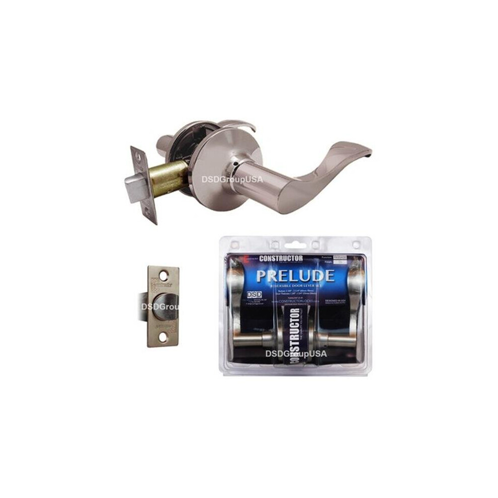 Constructor Prelude Passage Lever Door Lock With Knob Handle Lockset, Satin Nickel 758218316351