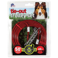Prevue Pet Products 50 ft. Tie-Out Cable Trolley Set, Red