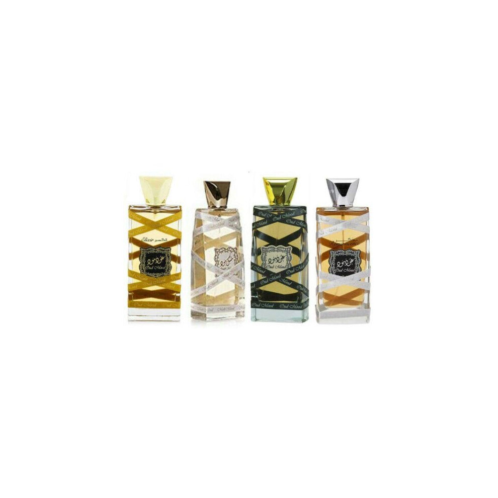 Lattafa Halal Fragrance EDP Spray Perfume100ml Oud Mood Musk Elixir Reminiscence 4 PACK