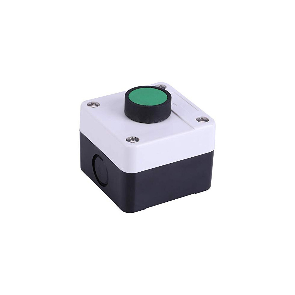 Push Button Switch Control Box,Weatherproof Push Button Switch One Button Control Box For Gate Opener Green,Momentary Switch 7686024701791