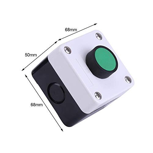 Push Button Switch Control Box,Weatherproof Push Button Switch One Button Control Box for Gate Opener Green,Momentary switch 1