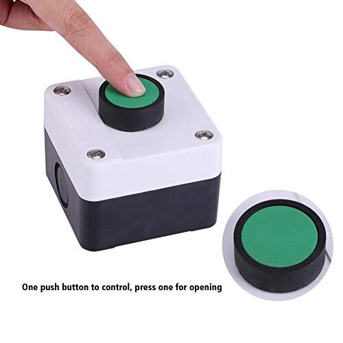Push Button Switch Control Box,Weatherproof Push Button Switch One Button Control Box for Gate Opener Green,Momentary switch 2