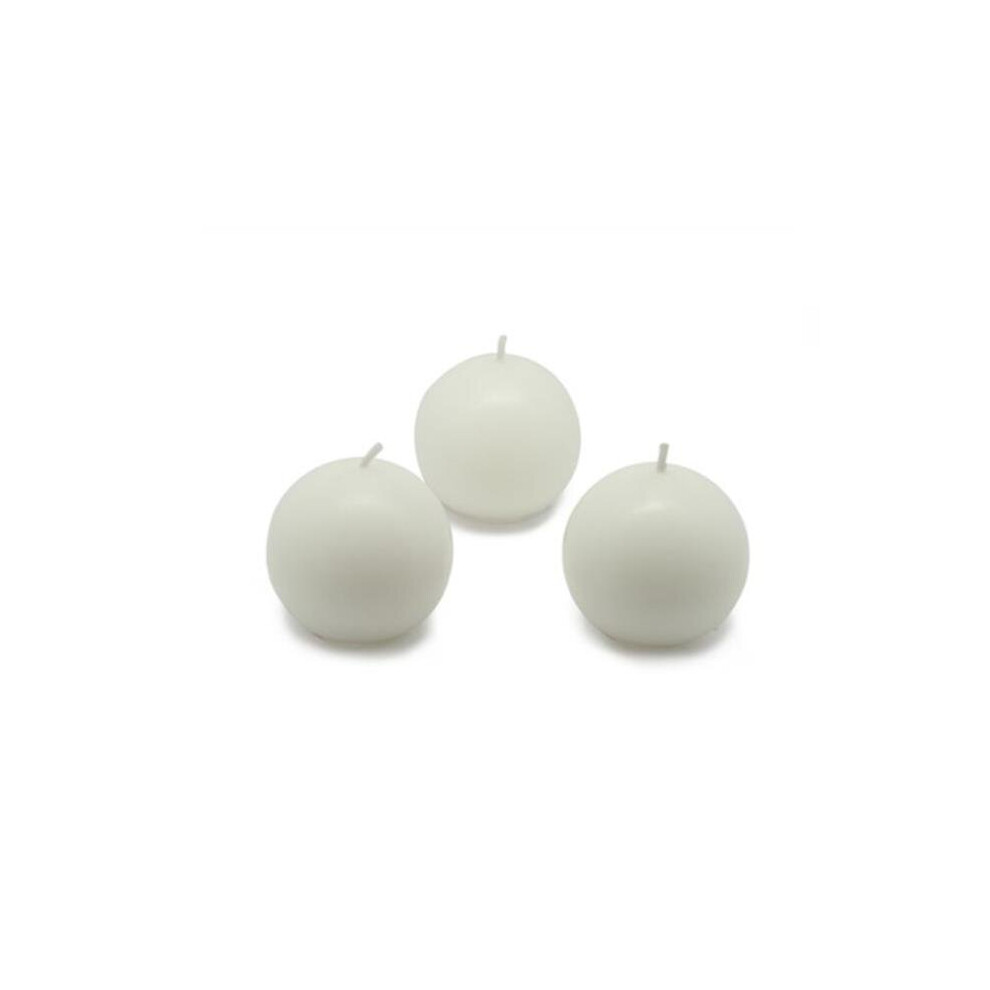 2 in. Ball Candles, White - 12 Piece per Box