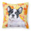 French Bulldog Black White Fall Fabric Decorative Pillow 1