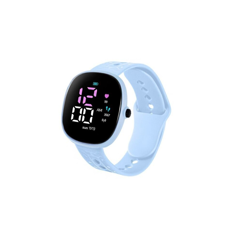 (Light Blue) LED Electronic Digital Children Kids Watch Wrist Watch For Boys & Girls