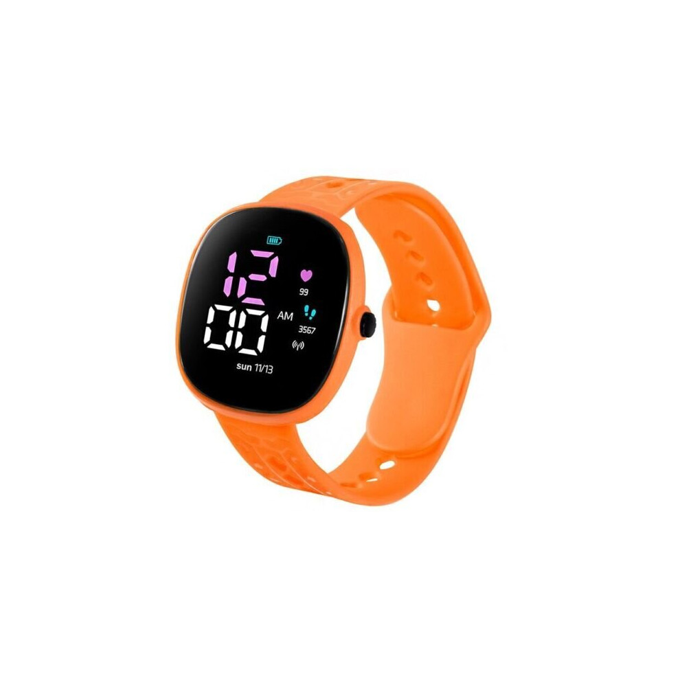 ( LED Electronic Digital Children Kids Watch Orange) LED Electronic Digital Children Kids Watch Wrist Watch For Boys & Girls