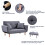 (Fabric) Grey 2 Seater Sofa Bed, Couch Settee Recliner 4