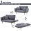 (Fabric) Grey 2 Seater Sofa Bed, Couch Settee Recliner 5