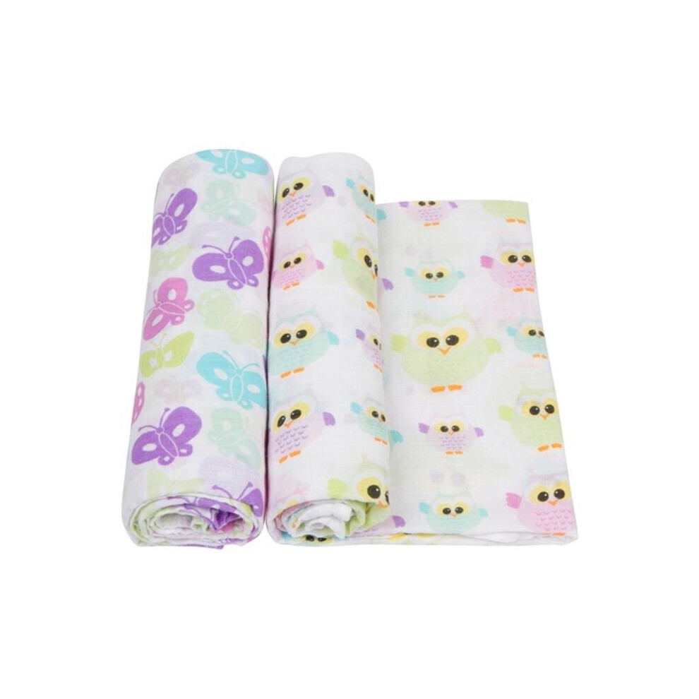 Mama'sboy Owls Muslin Swaddle, 2 Pack