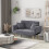 (Fabric) Grey 2 Seater Sofa Bed, Couch Settee Recliner 1