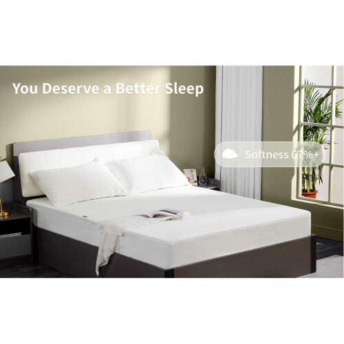 (Pillow Pair) Extra Deep Quilted Mattress Protector Fitted Bed Cover
