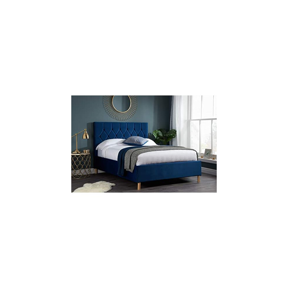 Birlea 120Cm Loxley Ottoman Bed Blue, Fabric, Small Double