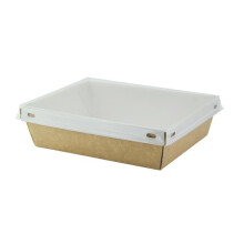 6.7 x 5.1 x 1.8 in. Laminated Box with Clear Pet Lid, Kraft