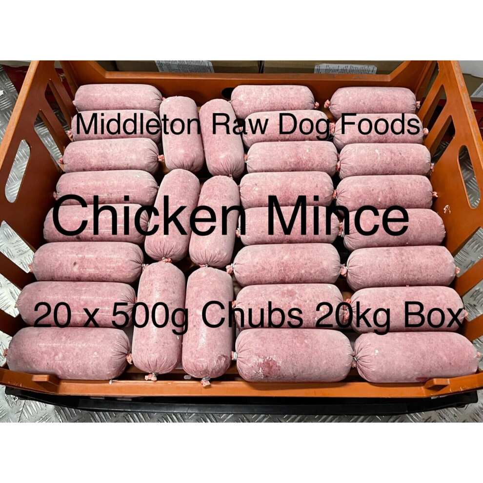 Frozen Dog Food Chicken Mince 40 x 500g chubs/rolls 20kg box on OnBuy