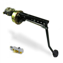 Universal Adjustable Firewall 9 in. Single Brake Pedal Kit Disc & Disc 3 in. Rubber Pad