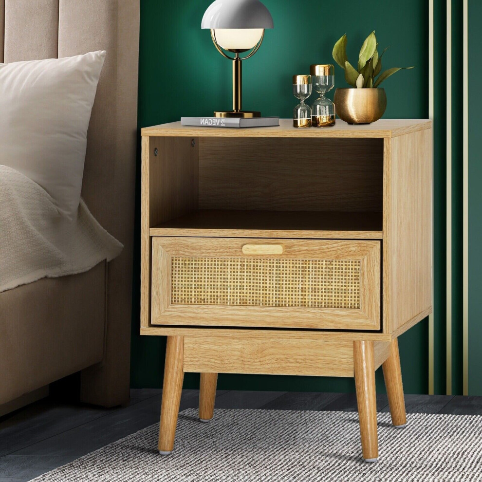 Bedside Tables Drawer Side Table Wood Nightstand Storage Cabinet