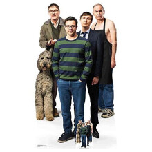 STAR CUTOUTS SC1634 Lifesize Cardboard Friday Night Dinner Group Jonny, Adam, Jim, Dad with Free Mini Cutout, Multicolour