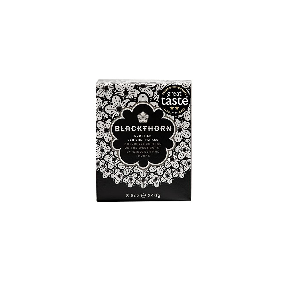 Blackthorn Scottish Gourmet Sea Salt Flakes - Natural and Unrefined - Sustainable Production - Mineral Rich Vegan - 240g