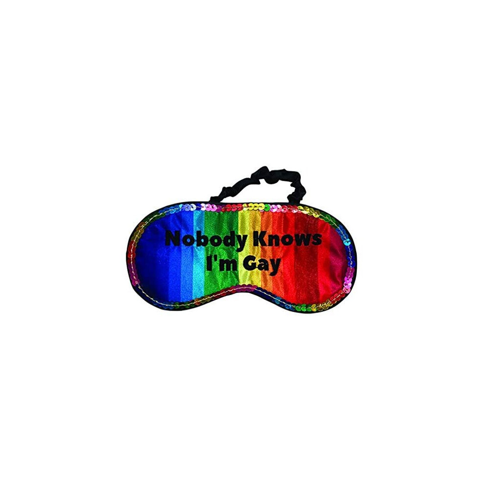 Diabolical Deezee Nobody Knows I'm Gay Sleeping Eyemask, Red,One Size