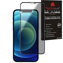 TECHGEAR Anti Spy Screen Protector for iPhone 12, iPhone 12 Pro - PRIVACY Filter 3D GLASS Edition Genuine Tempered Glass Full Screen Protector Guard