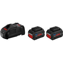 Bosch Professional 18V System Rechargeable Battery Set: 2 x ProCORE18V 5.5Ah rechargeable batteries (18 V, 955 g) + GAL 1880 CV charger