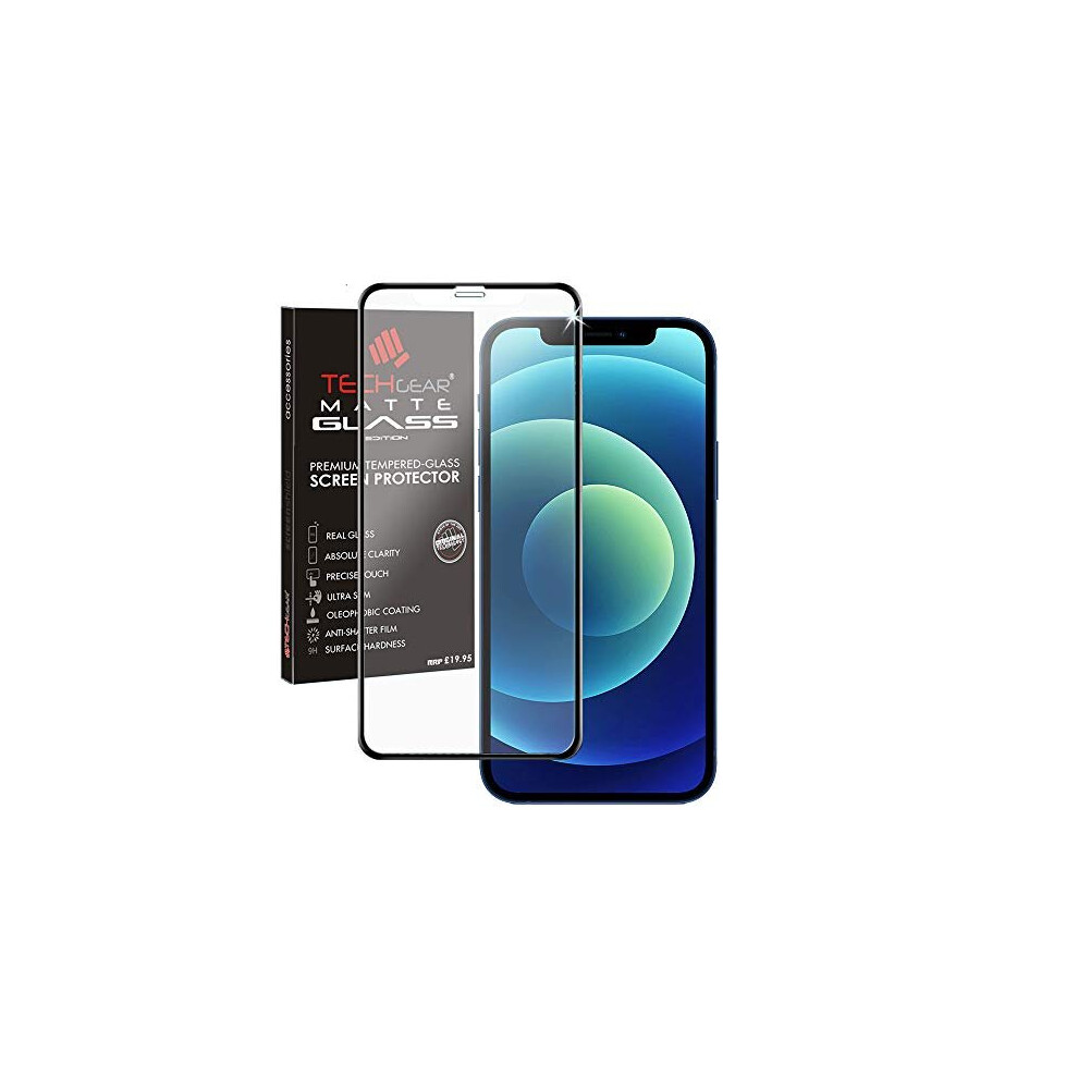 Techgear Anti Glare Screen Protector For Iphone 12 Mini - Matte 3D Glass Edition Genuine Tempered Glass Full Screen Protector Guard Cover Compatible