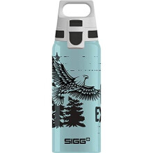 SIGG WMB One Mountain Lion Water Bottle for Kids (0.6 L), Pollutant-Free and Leak-Proof Metal Bottle for Children, Lightweight Aluminium Bottle