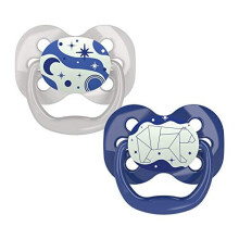 Dr. Brown's Advantage Glow in the Dark Soother, Stage 1 (0-6 months) Blue, 2 pack
