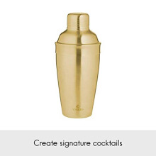 Viners Barware Cocktail Shaker | Professional Bartender Drink Mixer with Gift Box | Brushed Gold Stainless Steel, 500 ml, 200