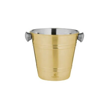 Viners Barware Single Wall Ice Bucket | Small Brushed Stainless Steel Ice Bucket | Gold, 1 Litre