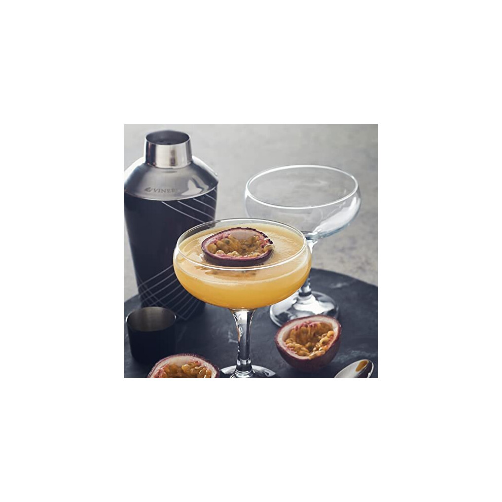 Viners 0302.210 Barware Cocktail Shaker | Professional Bartender Drink Mixer with Gift Box | Brushed Stainless Steel, 500 ml, Silver