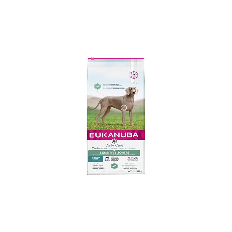 Eukanuba Daily Care Sensitive Joints Dog Food - Dry Food For Dogs With Joint Problems - Special Food Recommended For All Adult Breeds, 12Kg